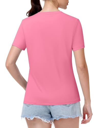 Image of Runhit Womens Workout Tops Short Sleeve UPF 50+ Athletic Sun Shirts Quick Dry V Neck T-Shirt Moisture Wicking Gym Hiking Tee