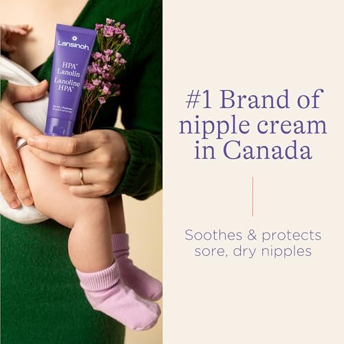 Lansinoh Lanolin Nipple Cream - Soothes and Protects Sore, Dry Nipples from Breastfeeding, Safe for Baby and Mom 40 grams