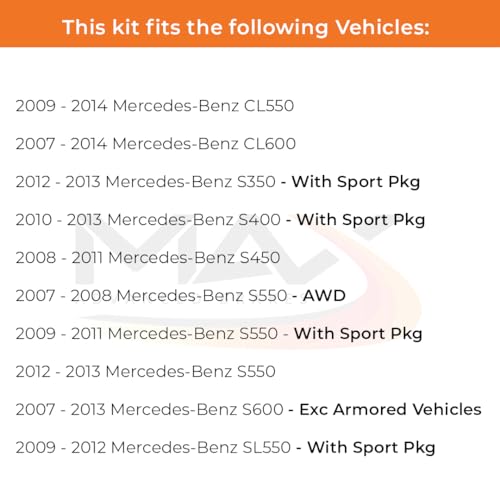 Image of Max Advanced Brakes Rear Brake Kit Compatible With 2009-2014 Mercedes-Benz CL550 CL600 S350 S400 S450 S550 S600 SL550 Replacement Geomet Coated OE Disc Brake Rotors and Ceramic Brake Pads