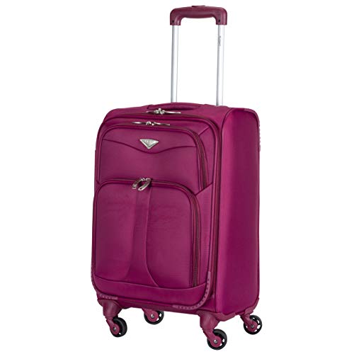 Flight Knight 800D Trolley Bagaglio A Mano 55x35x23 cm Dimensione Massima Per Virgin Atlantic, American E Tanti Altri! Alitalia, Wizz Valigia Leggera Bagaglio A Mano 4 Rotelle.