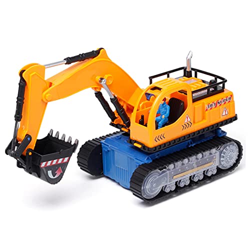 Brinquedo de escavadeira de controle remoto de plástico, brinquedo de escavadeira elétrica infantil