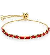 J.F&eacute;e Gold Tennis Bracelet, S925 Bracelet Plated 14K Gold with Sparkling 5A Cubic Zirconia Gold B...
