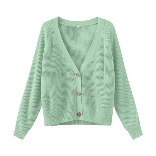 Image of TASAMO Womens Cardigan Sweaters 2026 Fall Cropped Lightweight Sweater