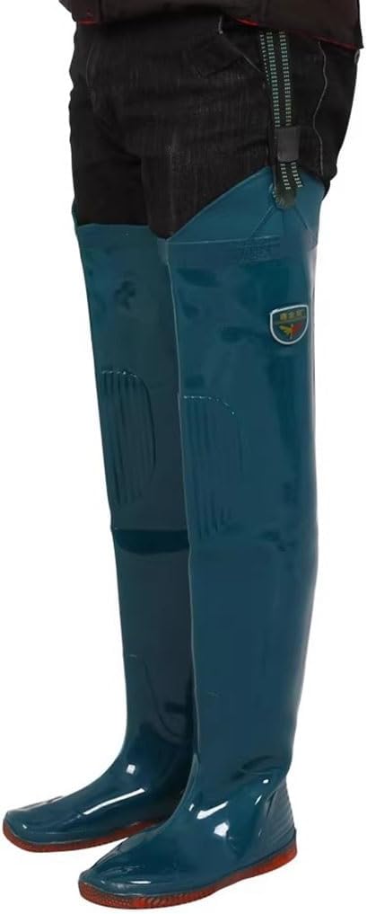 Hip Waders Adult Hip Wader With Adjustable Buckle,80cm High Waterproof PVC Fishing Boots,Durable And Non Slip Oxford Sole (Yellow Camouflage,9.5)