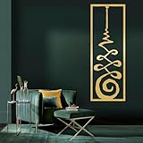 Wanddeko aus Metall, Unalome-Dekor, buddhistisches Symbol, hinduistisches Symbol, spirituelles Unalome-Dekor, Zen-Geschenk, Heimdekoration (Gold, 32 x 90 cm)