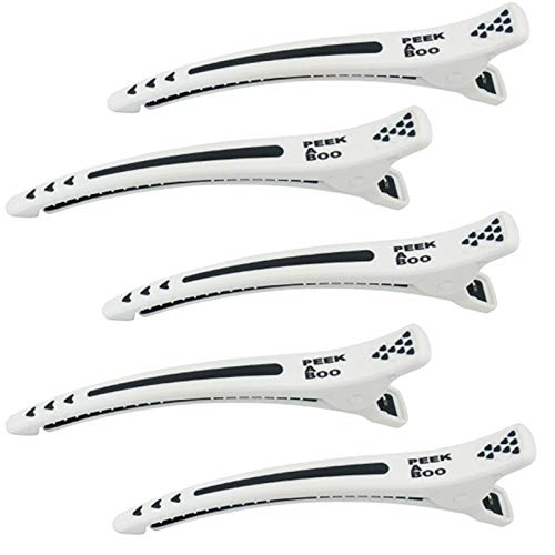 PEEK-A-BOO タフクリップ 単色5本入 耐薬品・耐熱 ピークアブー/peekaboo/ダッカール/ヘアクリップ (ホワイト)