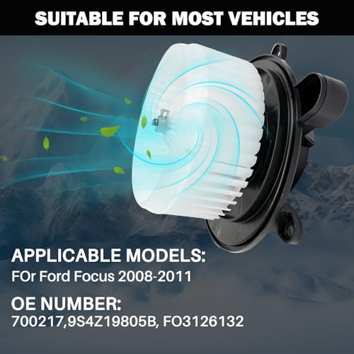 Image of 700217 AC Heater Blower Motor Fan Assembly Fit for Ford Focus 2.0 2008 2009 2010 2011，Focus 2.5 2010 2011 9S4Z19805B, FO3126132
