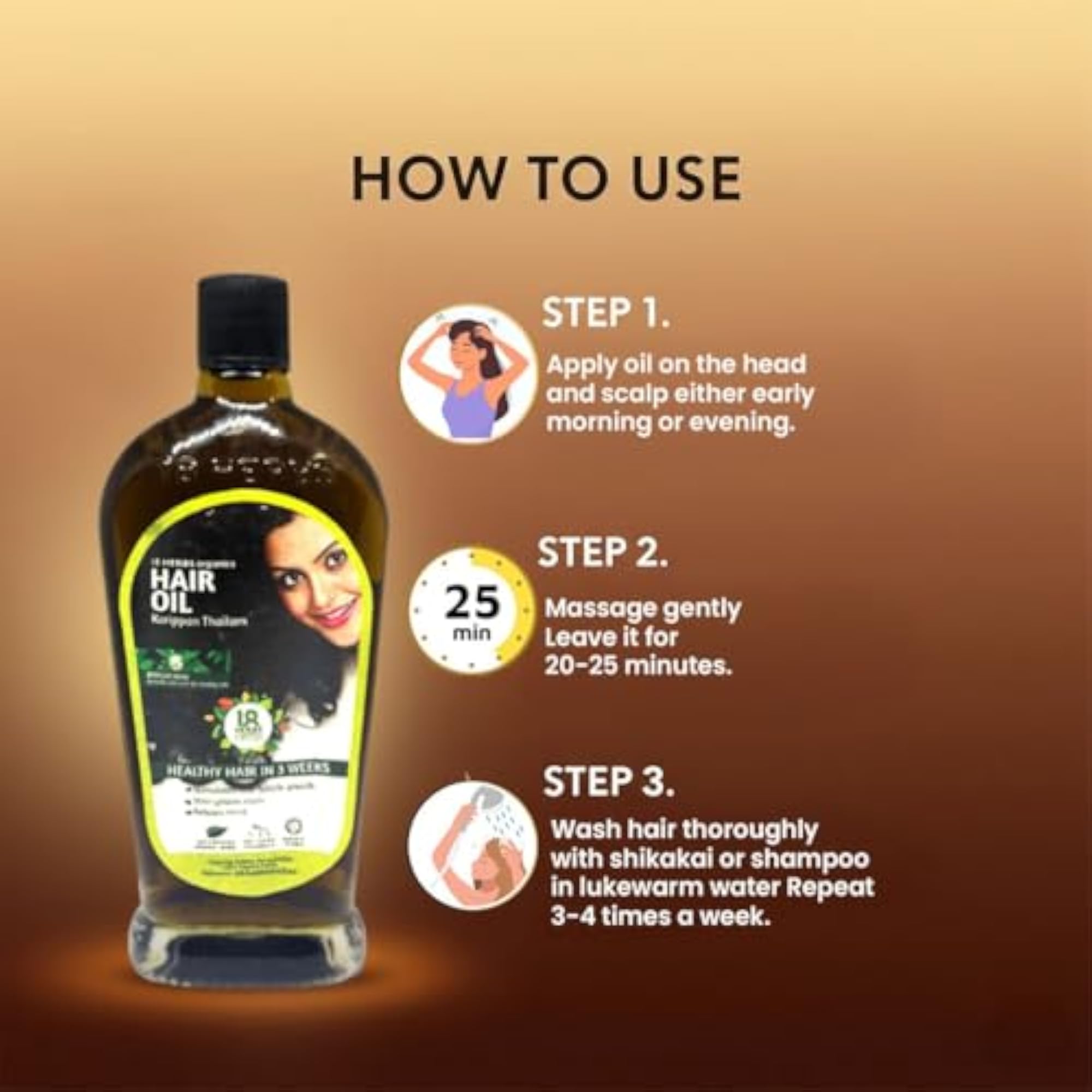 Herbal Hair Oil/Karippan Thailam, 100ml Pack of 1