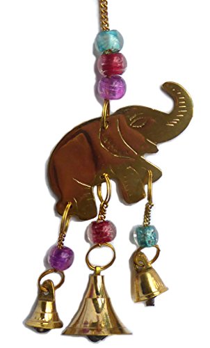 Preisvergleich Produktbild Klein Messing Elefant Windspiel mit Perlen und Glocken