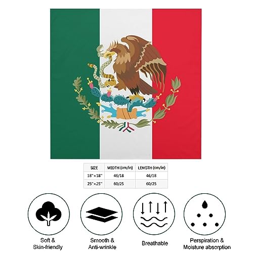 Mexican Flag Silk Head Scarf Neckerchief Square Scarves Vintage Bandanas For Men Women2