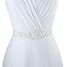 CHIC DIARY Damen Kristall Hochzeit schärpe Braut Gürtel Taillengürtel Haarband, Weiß, Einheitsgröße