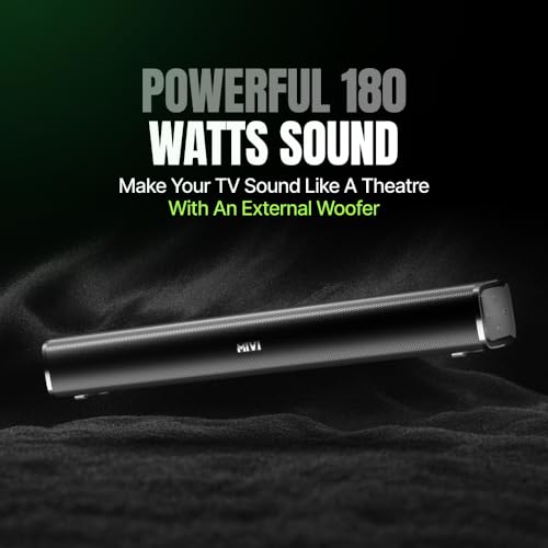 Image of Mivi Fort Hip-Hop 1000 Soundbar | 180 Watts Home Theater Speaker | 2.1 Channel Sound Bar for Smart TV with Wired Subwoofer | Bluetooth v5.3 | Multiple EQ & Input Modes | Made in India