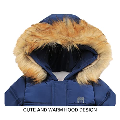 Image of Baby Girl Winter Snowsuit Toddler Jacket Clothes For Boy Infant Jumpsuit Hoodied