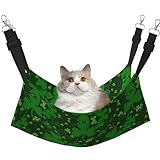 hgnbcsa Cama para siesta de gato y hamaca para ventana del día de San Patricio, suave y lavable, para gatos de interior, correas ajustables