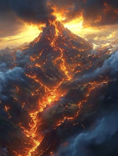 Peinture Diamant Paysage Volcan, le cadeau de loisirs creatifs ideal