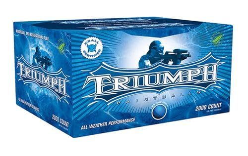 Xball Triumph 68 Caliber 2,000ct Paintballs, Aqua Blue Fill and Shell