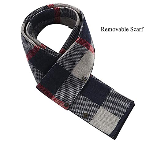 Image of INVACHI Mens Wool Blend Coat Winter Trench Coat with Detachable Soft Scarf Single Breasted Overcoat