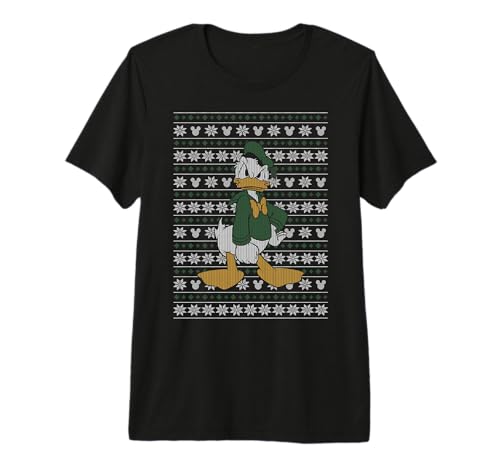 T-shirt Noël Disney Donald imprimé effet pull en coton premium respirant
