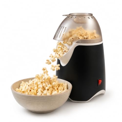 Image of Aluminum Popcorn Making Machine and Use Electric Big Popcorn Machine Automatic Household Electric Instant Popcorn Maker Stylish Design (Black Popcorn Maker)