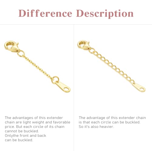 10k Solid Gold Necklace Extender Chain 1"/1.5"/2"/2.5"/3"/4", Durable Strong Gold Necklace Extender, Adjustable Extension Chain, Gold Chain Extender for Necklace Bracelet Anklet, Gold, No Gemstone, - Image 6