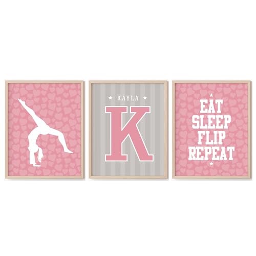 Girls Gymnastics Wall Art – Set of 3 Inspirational Prints
