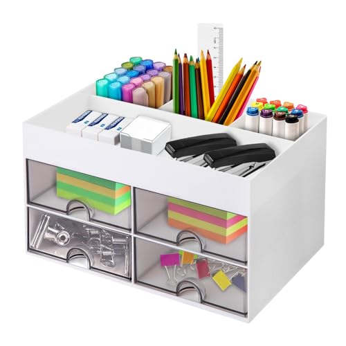 Fisynug Large Capacity Desk Organizer,Multi-Layer Office Desk Tray with Drawers, Modern Desktop Storage Organizer for Home Office, File Holder and Stationery Storage Box for Paper, Documents, Pens Fisynug Large Capacity Desk Organizer,Multi-Layer Office Desk Tray with Drawers, Modern Desktop Storage Organizer for Home Office, File Holder and Stationery Storage Box for Paper, Documents, Pens