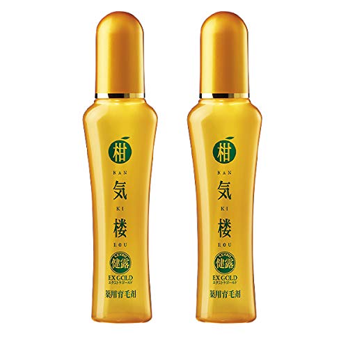 薬用育毛剤 柑気楼 健露EXゴールド 130mL (2本組) 柑気楼シリーズで最も濃密な処方 医薬部外品 男女兼用 育毛 薄毛 脱毛の予防 毛生促進 発毛促進 病後・産後の脱毛、養毛 弱酸性 低アルコール 無香料 無着色 太く長く髪を育てる 特濃美容液タイ