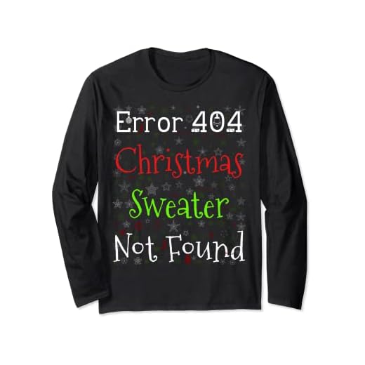 Error 404 Suéter Navideño No Encontrado Gracioso Feo Navidad Manga Larga
