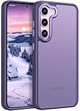 Rayboen for Samsung Galaxy S23 Case, Skin Feel Translucent Frosted Anti-Scratch Protective Phone Cover for Samsung S23 with Bumper Hard PC Back Soft Silicone Edge, Matte Purple
