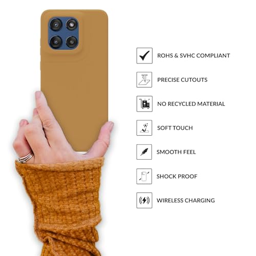 Image of SPRIG Compatible with Moto Edge 60 Stylus Premium SilkTone Back Cover Drop Tested Shock Proof Mobile Case for Men, Women, Boys and Girls with Camera Protection (Golden Brown)