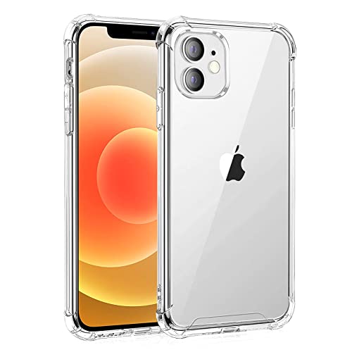 Whioltl Compatible with Apple iPhone 12 and iPhone 12 Pro Case, Crystal Clear Phone Cover, Shock-Absorption Protective and Anti-Scratch, Basic Case for iPhone 12 – Transparent 6.1-Inch
