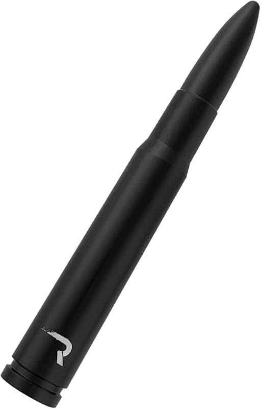 Antena de rádio RECON estilo projétil .50 Cal em alumínio preto, 12,7 cm – 1 unidade