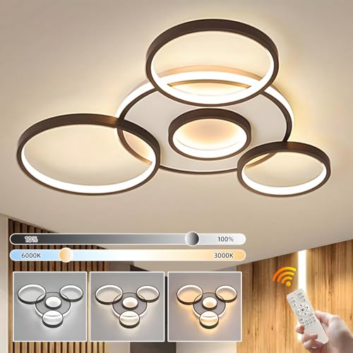 Lampe multi cercles noire pour éclairer le salon et la chambre