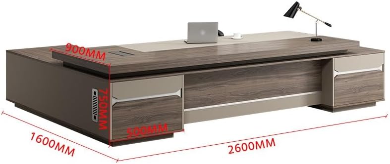 Large L Shaped Executive Desk Modern Luxury Home Office Table Manufactured Wood Computer Reception Desks for Boss Supervisor Manager(102in)