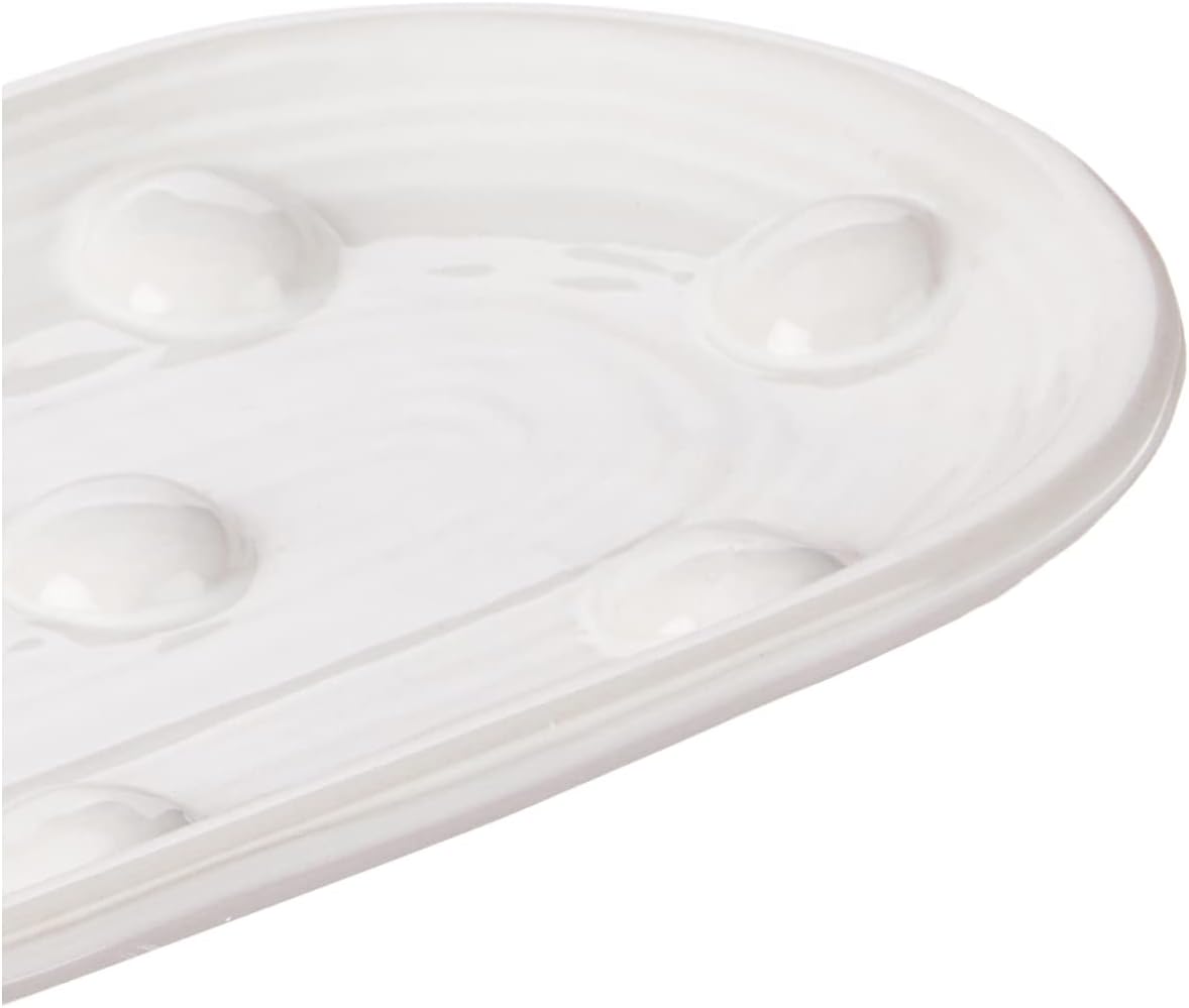  | Mud Pie Dotted Dip and Tray Set, Size 5" x 14" 2" x 4 1/4" Dia | Spreader 6 1/2", White: Chip & Dip Sets