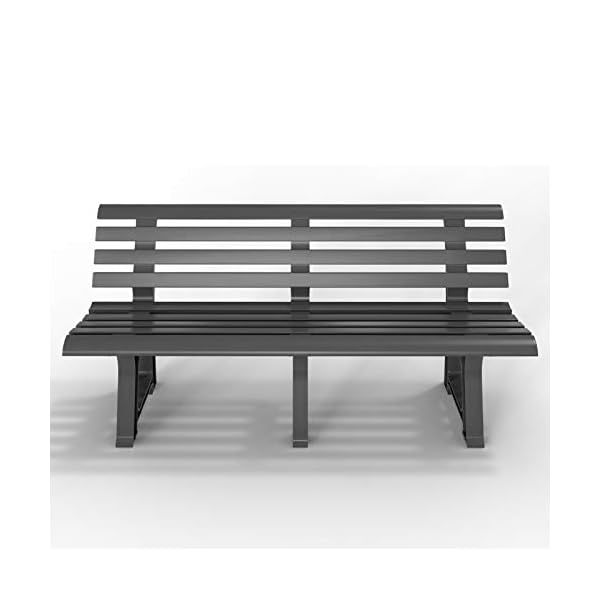 Garden Bench Outdoor 3 Seater Patio Terrace Furniture Weatherproof Durable Plastic Seat - Image 4