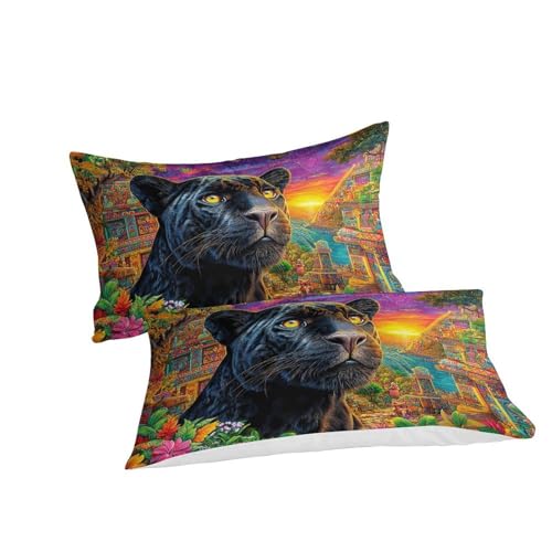 Parure de lit léopard en microfibre de qualité supérieure pour lit Super King
