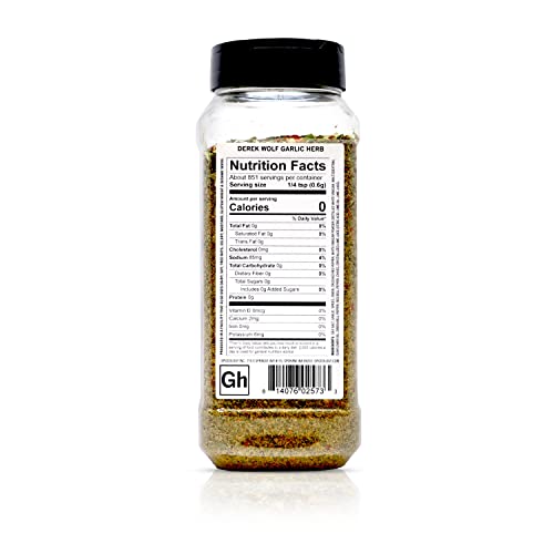 Spiceology & Derek Wolf - Garlic Herb - Argentinian-Inspired BBQ Rub - Barbeque Spices and Seasoning Blends - Use On: Lamb, Chicken, Chimichurri, Shrimp, Eggs and Vegetables - 18 oz
