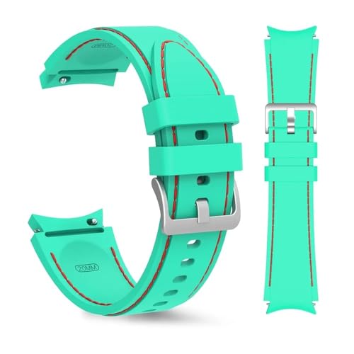 MEVMEVGNLN Fit For Samsung For Galaxy Watch 6 Classic 47mm 43mm Pro 45mm �u���X���b�g�x���g 7/6/5/4 40mm 44mm �o���h�ɓK������X�g���b�v(Teal Green re