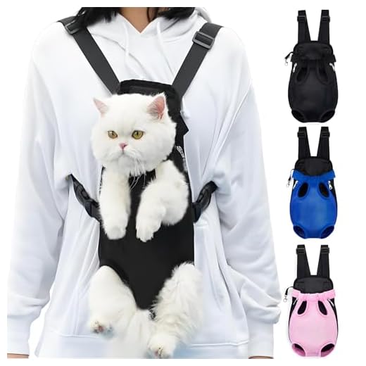 Pet Carrier Backpack, Adjustable Pet Front Carriers for Small Medium Dogs Cats 5-18 Lbs, Legs Out, Dog Cat Carrier Backpack for Hiking,Camping,Traveling,Cycling (Black, Medium（Fit:5-10lb）)