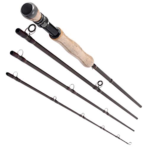 9' 10' Fly Fishing Rod 4 Sections 9Ft 10Ft 3/4 5/6 Fly Rod Carbon Fiber Blanks Light Weight Medium-Fast Action Cork Grip (10Ft, 5/6) #TOP2