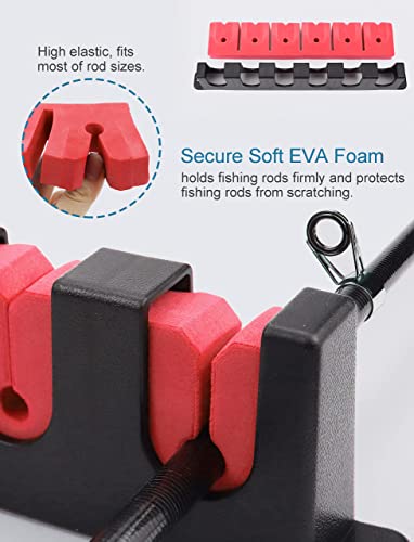 Ducurt Horizontal Fishing Rod Rack Holders Wall-Mounted Fish Pole Holder For Garage & Boat 6-Rod Storage Racks -1 Pair Rod Holder Rod Holder #TOP3