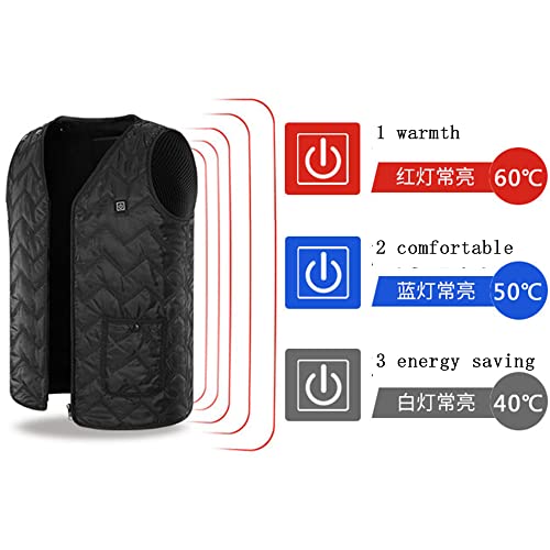 Image of AngelReally Heated Vest Adjustable Size Warm Vest with 5 Heating areas, USB Rechargeable Heated Jacket,Washable Electric Vest for Men Women