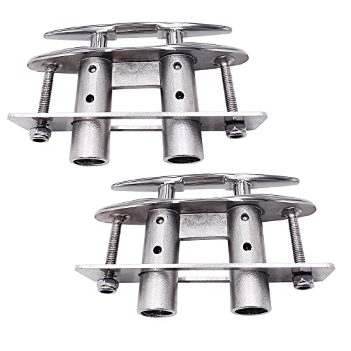 Yanyu 2 Pack 5 Inch Pull Up Flush Mount Cleat Boat Dock Deck Marine Stainless Steel 316 Retractable Low-Profile Mooring Rope Hidden Cleat Lift With Backing Plate And Lock Nuts #TOP6