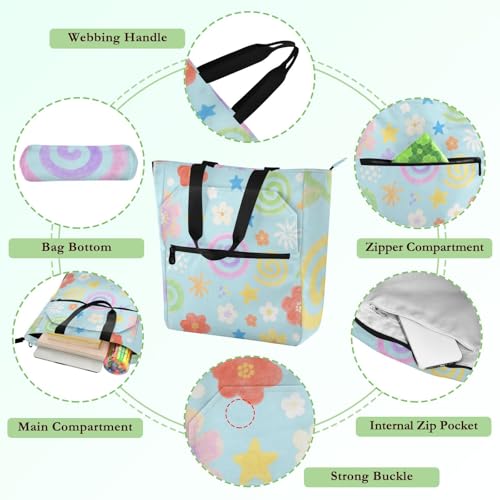 Bolsa de mano escolar con bolsillos prácticos para llevar de compras 5