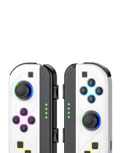 Lapezei Wireless Controller Kompatibel mit Switch/OLED/Lite, Ersatz für Switch Kabellose Controller mit RGB-Beleuchtung, Dual Vibration, 6-Axis Motion Control, Wake-up, Turbo Function