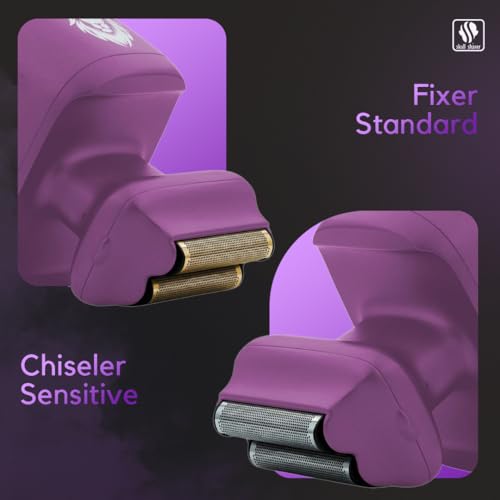 Skull Shaver One Lion Purple PRO Shaver for Women - Flawless Hair Removal - Stepped Twin Foil Blades - Wet or Dry Shaving - Rechargeable - Cordless
