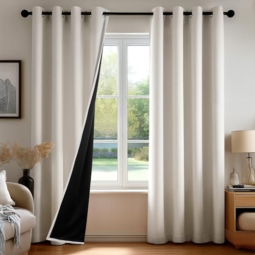 Occhiello, Tessuto Oscurante Effetto Lino, 140L x 229A cm (2 Pannelli)