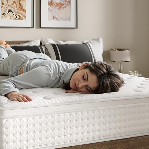 Image of 10 inch Queen Size Mattress in a Box, Memory Foam with Pocket Springs Coils Hybrid Mattress for Support, Pressure Relief, Medium Firm, 120 Night Trial