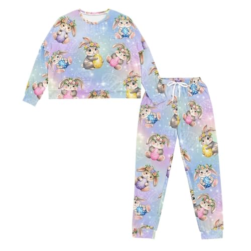 Image of Women's Pajamas Set Soft 2 Piece Loungewear Long Sleeve Pj Set Matching Sleepwear with Pockets for Women Plus Size